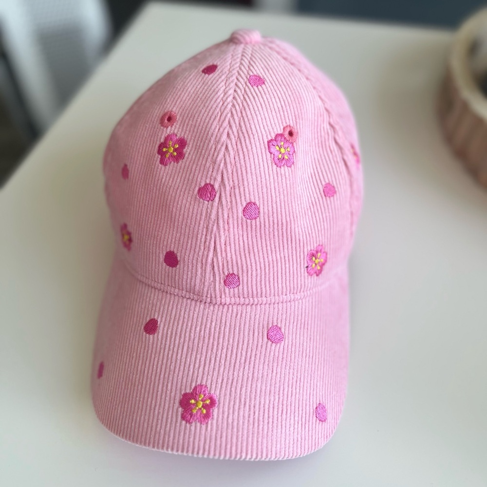 Cherry Blossom Embroidered Women's Cap
